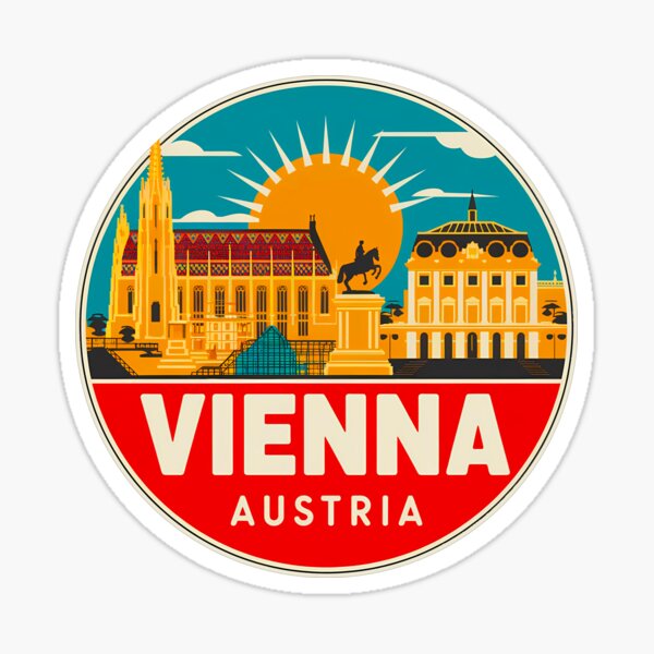 Item preview, Vienna Austria Travel Retro Emblem - Vintage Style Souvenir Design designed and sold by Timegraf.