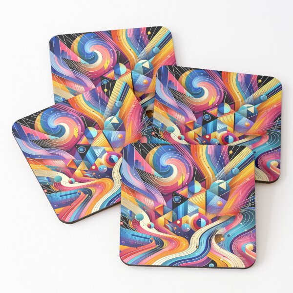 Item preview, A vibrant abstract artwork with swirling lines, geometric shapes, and a kaleidoscope of colors designed and sold by homydesign.