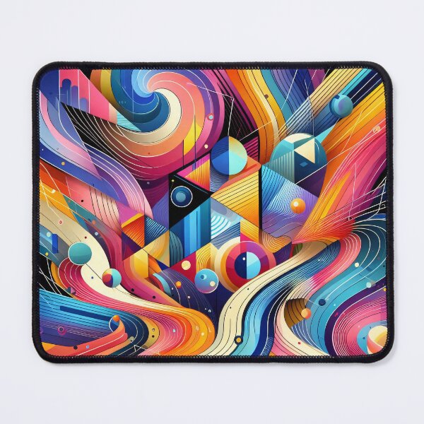 Item preview, A vibrant abstract artwork with swirling lines, geometric shapes, and a kaleidoscope of colors designed and sold by homydesign.