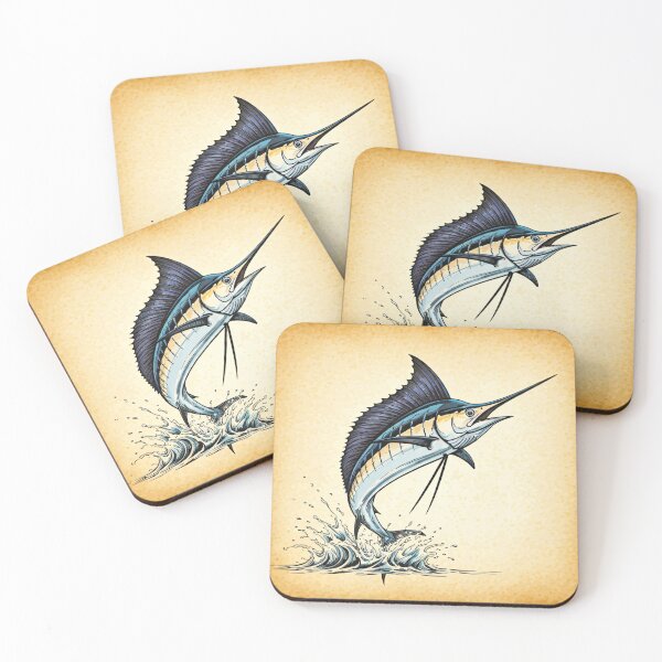 Item preview, Vibrant marlin leaps from water in dynamic motion designed and sold by homydesign.