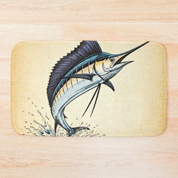 Item preview, Vibrant marlin leaps from water in dynamic motion designed and sold by homydesign.