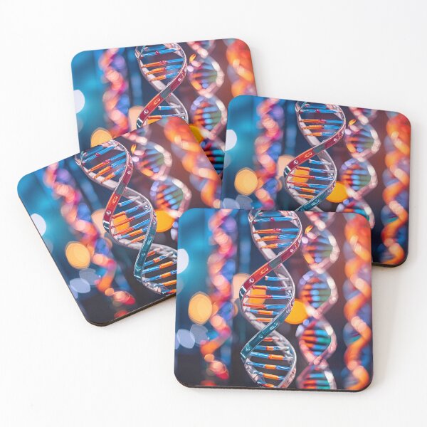 Item preview, A captivating image of a DNA model, illuminated by multicolored lights, symbolizing the fusion of biology and technology designed and sold by homydesign.