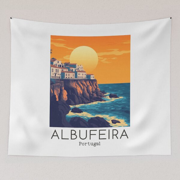 Item preview, A Vintage Travel Illustration of Albufeira - Portugal  designed and sold by GoodOldVintage.