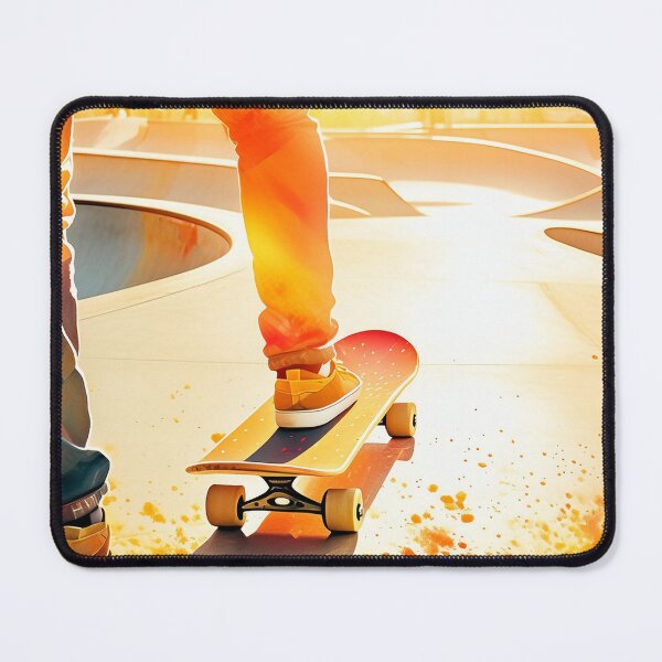 Item preview, A skateboarder in a vibrant park at sunset, creating an energetic atmosphere. The wheels kick up a cloud of colored dust designed and sold by homydesign.
