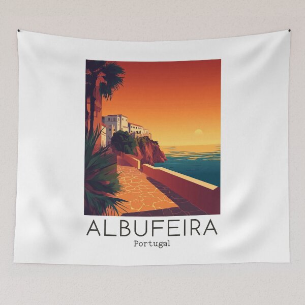 Item preview, A Vintage Travel Illustration of Albufeira - Portugal  designed and sold by GoodOldVintage.