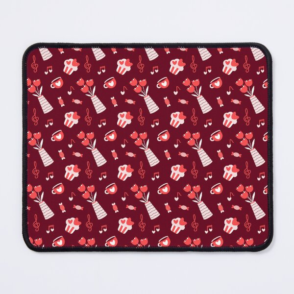 Item preview, Cozy Romantic Pattern with Tulips, Cupcakes, and Musical Notes on Burgundy designed and sold by Sappi1004.