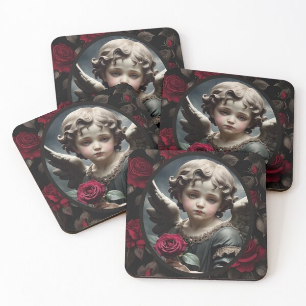 Item preview, Gothic Victorian Cherub Angel With Roses designed and sold by dreamparlor.