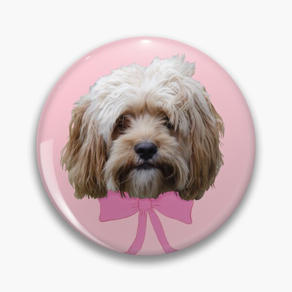 Item preview, Coquette cavapoo, cavoodle dog with a pink bow designed and sold by SaryandSaff.
