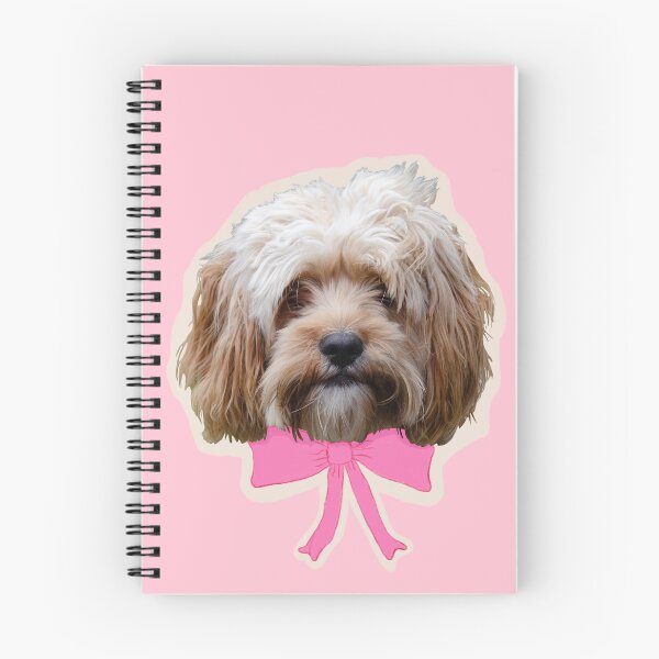 Item preview, Coquette cavapoo, cavoodle dog with a pink bow designed and sold by SaryandSaff.