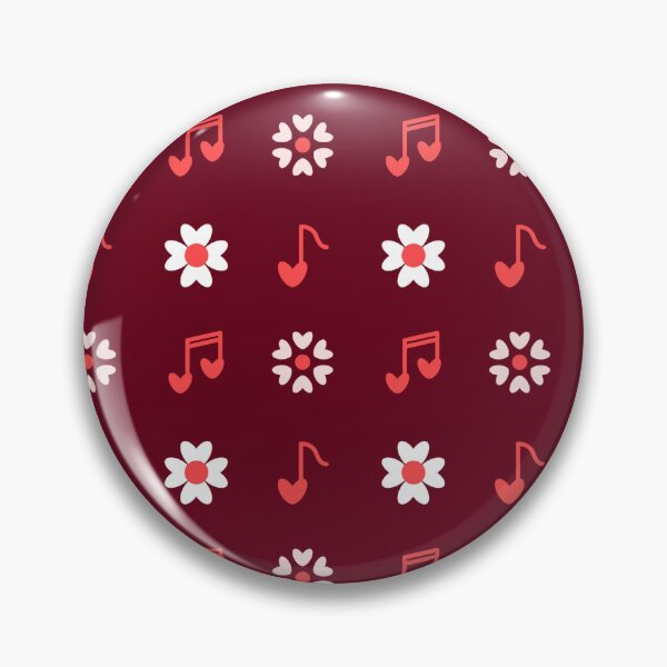 Item preview, Floral and Musical Heart Pattern on Burgundy Background designed and sold by Sappi1004.