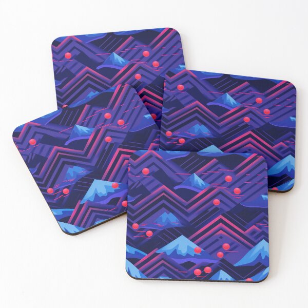 Artikelvorschau, Geometrisches Vaporwave-Bergmuster entworfen und verkauft von bubblegoth.
