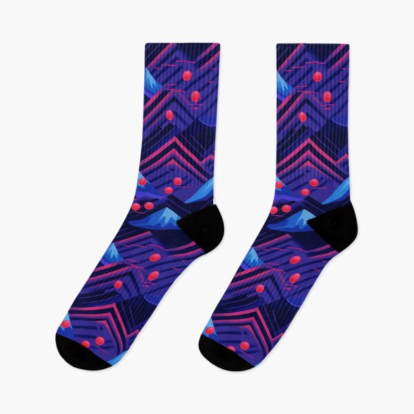 Item preview, Geometric Vaporwave Mountain Pattern designed and sold by bubblegoth.