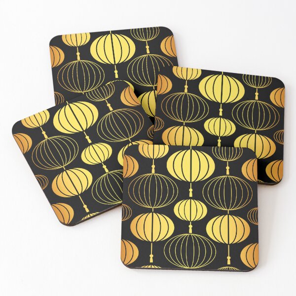 Item preview, Asian Art Deco Gold-Hues Gradient Paper Lantern Pattern designed and sold by DEC02.