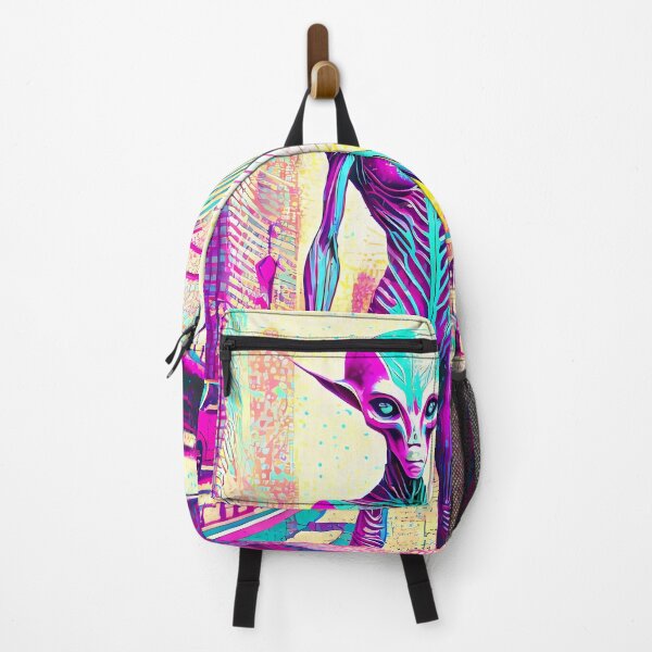 Item preview, Neon Visitor in the Futuristic City designed and sold by chacaldesigns.