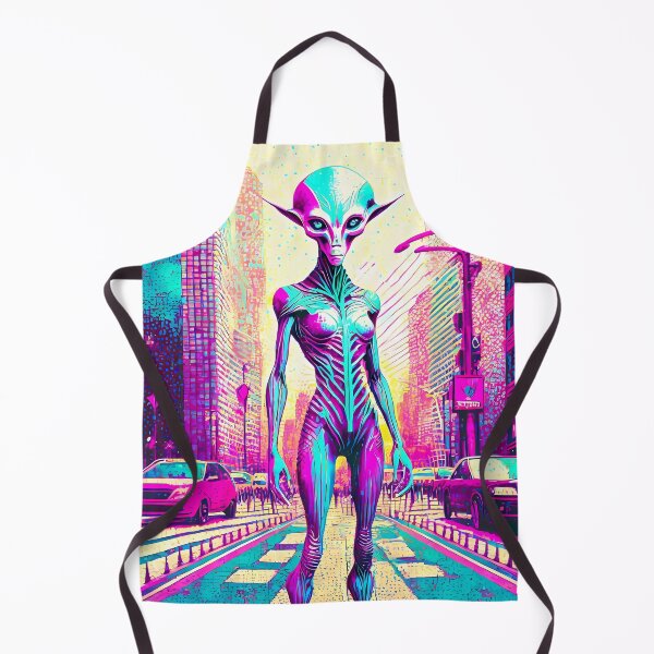 Item preview, Neon Visitor in the Futuristic City designed and sold by chacaldesigns.