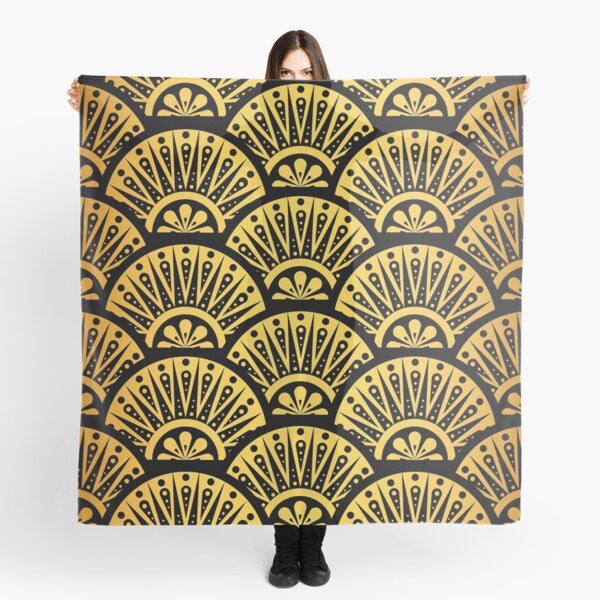 Item preview, Asian Art Deco Gold-Hues Gradient "Sunrise" Pattern designed and sold by DEC02.