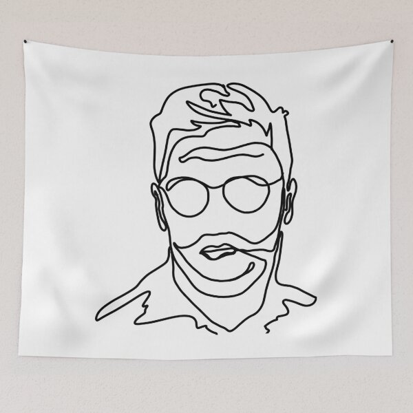 Item preview, Man portrait by solid line designed and sold by Maryart8.