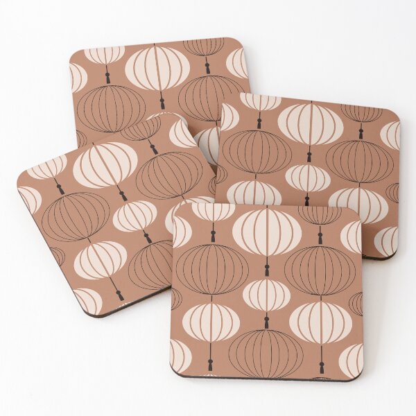 Item preview, Earth Tone Cream Art Deco Paper Lantern Pattern designed and sold by DEC02.