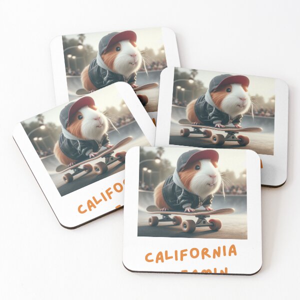 Item preview, Skateboard Dude Guinea Pig In California Dreamin designed and sold by clecticuk.