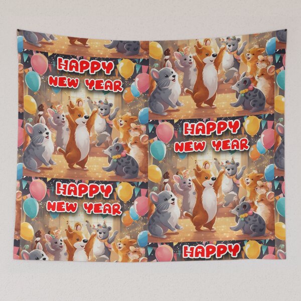 Item preview, Happy new year Pet's party A designed and sold by VeenyOcicat.