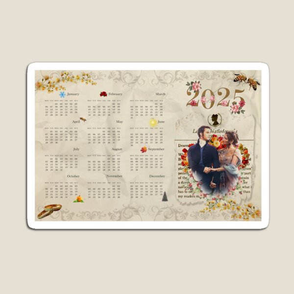 Aperçu de l'œuvre Anthony Bridgerton et Kate Bridgerton Calendrier 2025 de Lady Whistledown Society Papers Netflix créée et vendue par KamiTrendz.