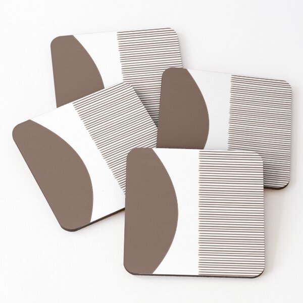 Item preview, Minimalist Abstract Design with Shapes and Linear Patterns in Brown Tones designed and sold by Beautiful art store.