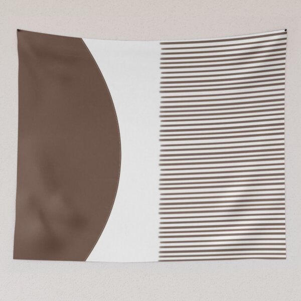 Item preview, Minimalist Abstract Design with Shapes and Linear Patterns in Brown Tones designed and sold by Beautiful art store.