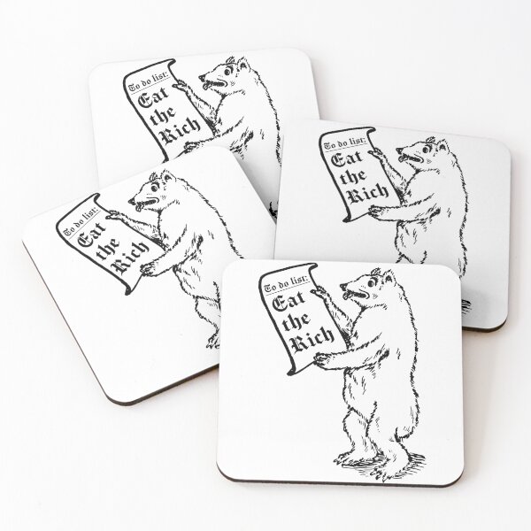 Item preview, Eat the Rich Bear with to-do list (black version) designed and sold by Goth-It-Covered.