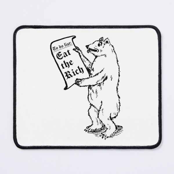 Item preview, Eat the Rich Bear with to-do list (black version) designed and sold by Goth-It-Covered.