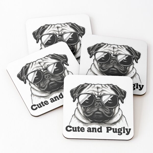 Item preview, "Cute and Pugly" Stylish Pug Tee  designed and sold by BShop20 – Cute Funny Tees & Gifts.
