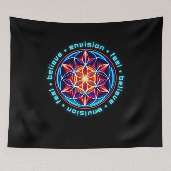 Item preview, Sacred Geometry Cymatics Vibration & Seed of Life Cyan designed and sold by Zeporas Castle.