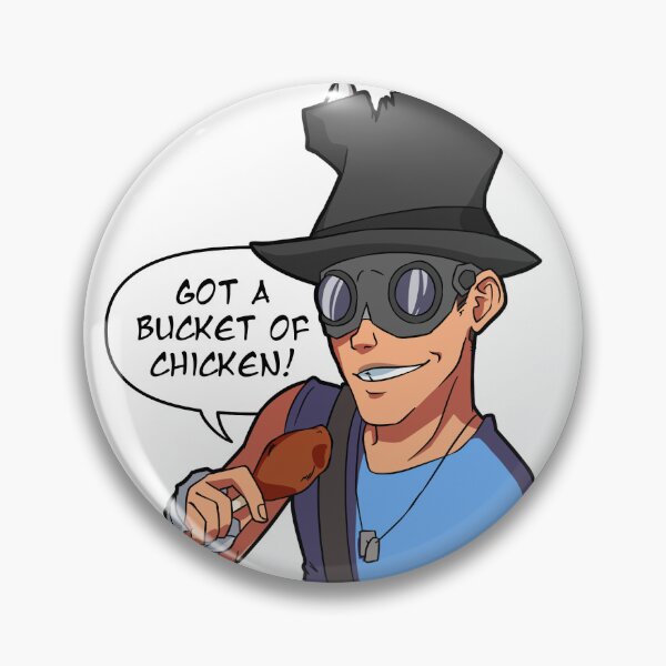 Item preview, TF2 BLU Pyrovision Goggles Gibus Scout's Bucket of Chicken designed and sold by pidgeonlord.