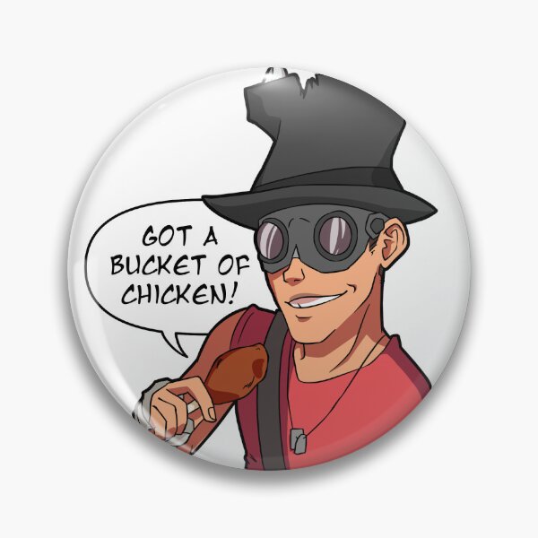 Item preview, TF2 RED Pyrovision Goggles Gibus Scout's Bucket of Chicken designed and sold by pidgeonlord.