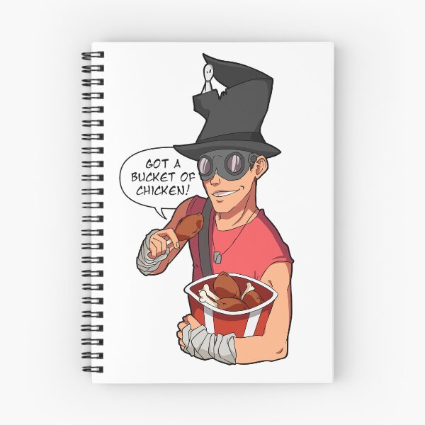 Item preview, TF2 RED Pyrovision Goggles Gibus Scout's Bucket of Chicken designed and sold by pidgeonlord.