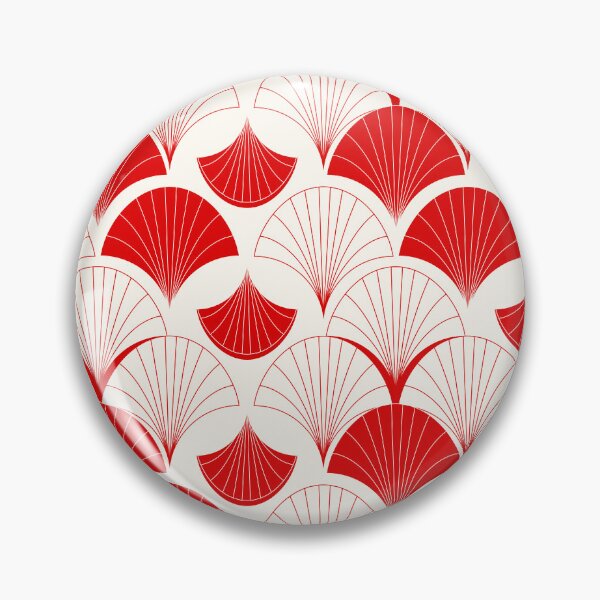 Item preview, Asian Art Deco Red And White Fan Pattern designed and sold by DEC02.