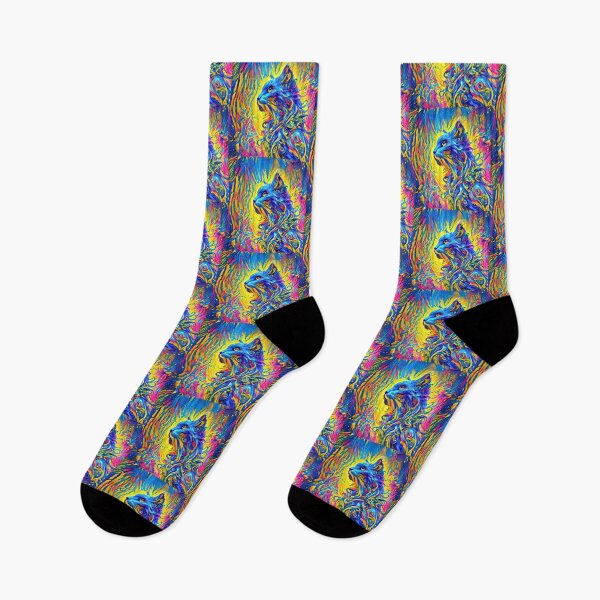 Item preview, Celestial Cat in Neon Brushstroke Glory designed and sold by blackhalt.