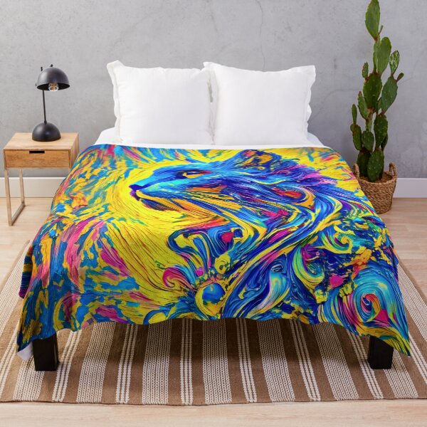 Item preview, Celestial Cat in Neon Brushstroke Glory designed and sold by blackhalt.