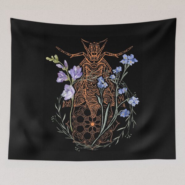 Item preview, Beautiful Insect & Wildflowers Art Drawing Design designed and sold by EarthArtDesigns.