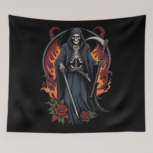 Item preview, Grim reaper tattoo style  designed and sold by Heaven Welch.