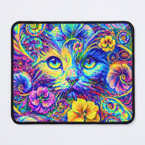 Item preview, Neon Whimsical Garden with Feline Mystique designed and sold by blackhalt.