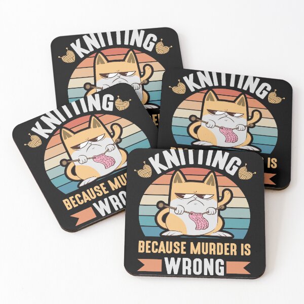 Item preview, knitting because murder is wrong designed and sold by plusminusco.