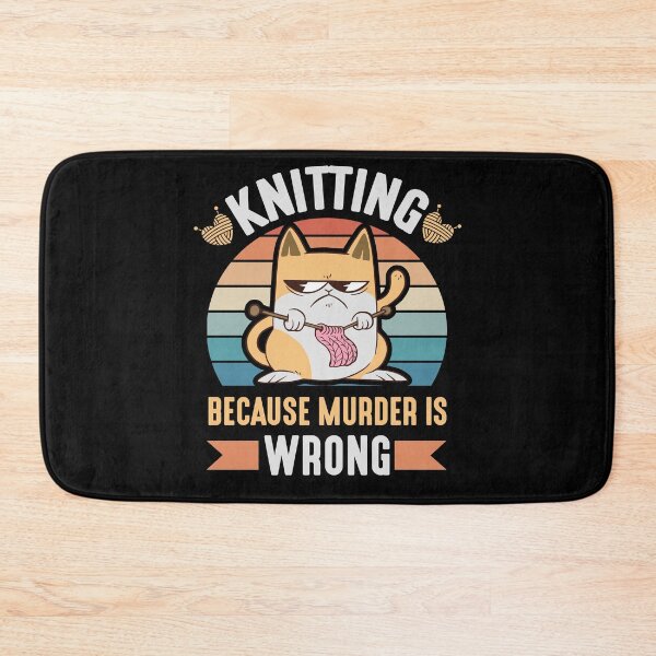 Item preview, knitting because murder is wrong designed and sold by plusminusco.