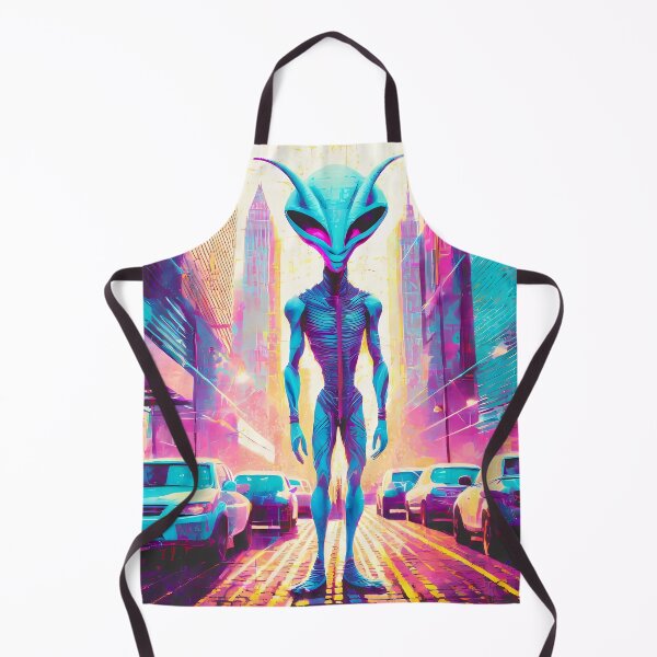 Item preview, Neon Visitor in the Futuristic City designed and sold by chacaldesigns.