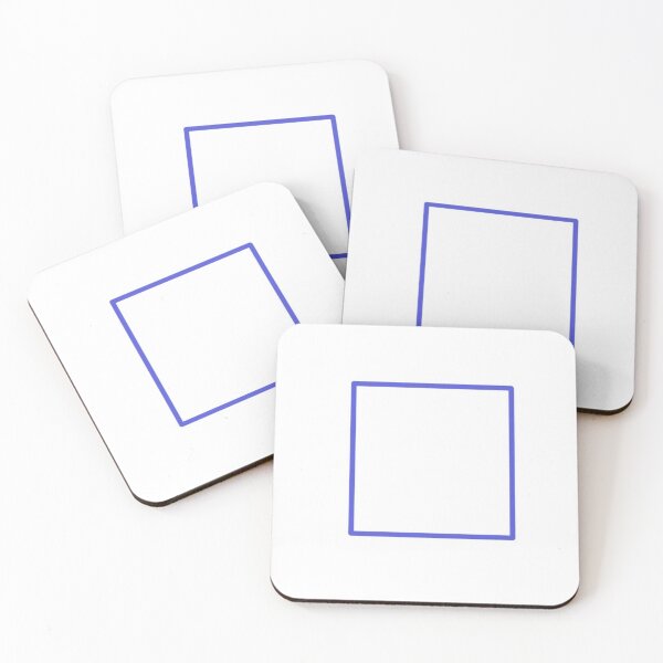Aperçu de l'œuvre Forme carrée minimaliste aux contours bleus sur fond blanc créée et vendue par Beautiful art store.