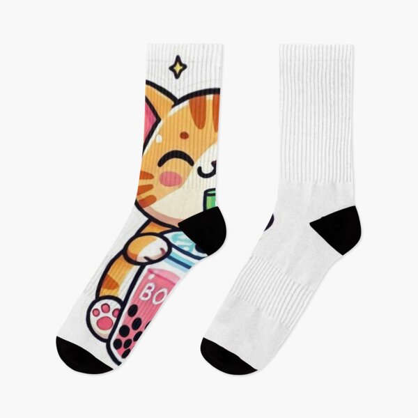 Item preview, kawaii cat drinking boba  designed and sold by Shubatdesigns.