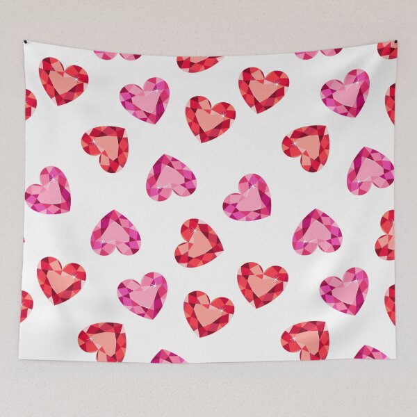 Item preview, Red & Pink Diamond Heart Love Pattern designed and sold by newburyboutique.