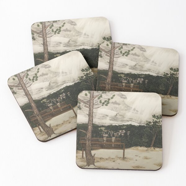 Item preview, Snowy Day Ute Valley Park Pikes Peak Illustration designed and sold by CarefulCaptures.
