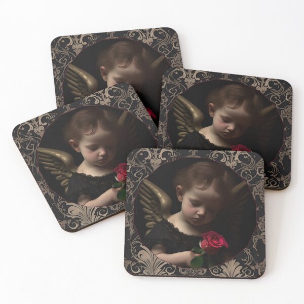 Item preview, Gothic Victorian Cherub Angel With Roses designed and sold by dreamparlor.
