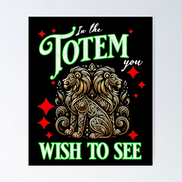 Item preview, Golden Totem Lion Artwork with Message designed and sold by Taans-Creation.