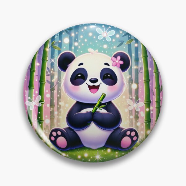 Item preview, Adorable Panda with Bamboo in Enchanted Bamboo Forest designed and sold by CritterManiaUK.